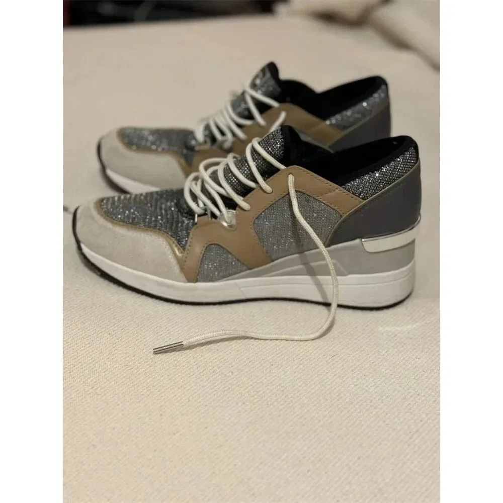 Michael Kors Liv Trainer Women's‎ Sneakers Gray Size 8 Casual Athletic
